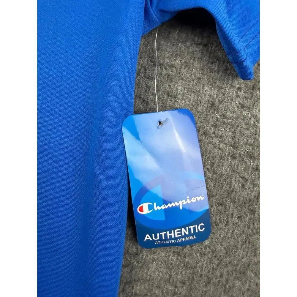 Champion‎ Authentic Men's L Large Activewear Mens Blue Breathable Mesh Shirt - Picture 4 of 6